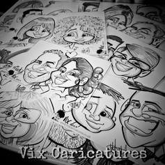 caricature drawing at a wedding