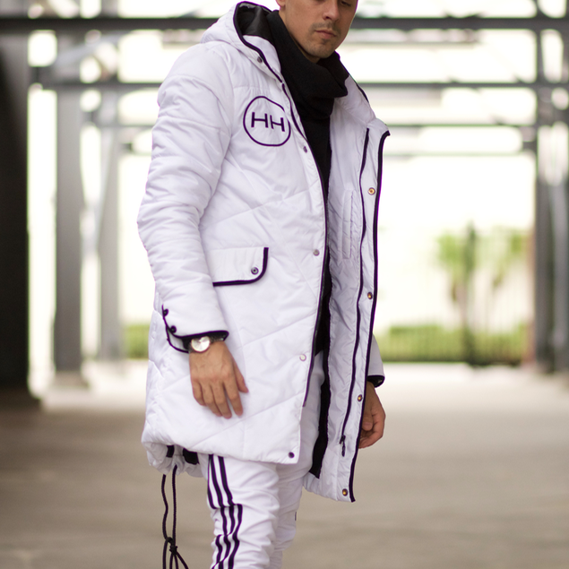 Thumbnail: side view hyper white parka jacket sport jacket