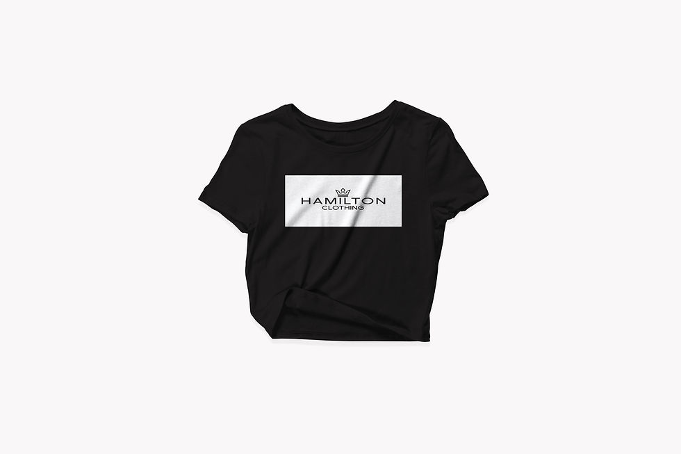 Thumbnail: mock of hollywood hamilton women's crop tee hamilton crown logo