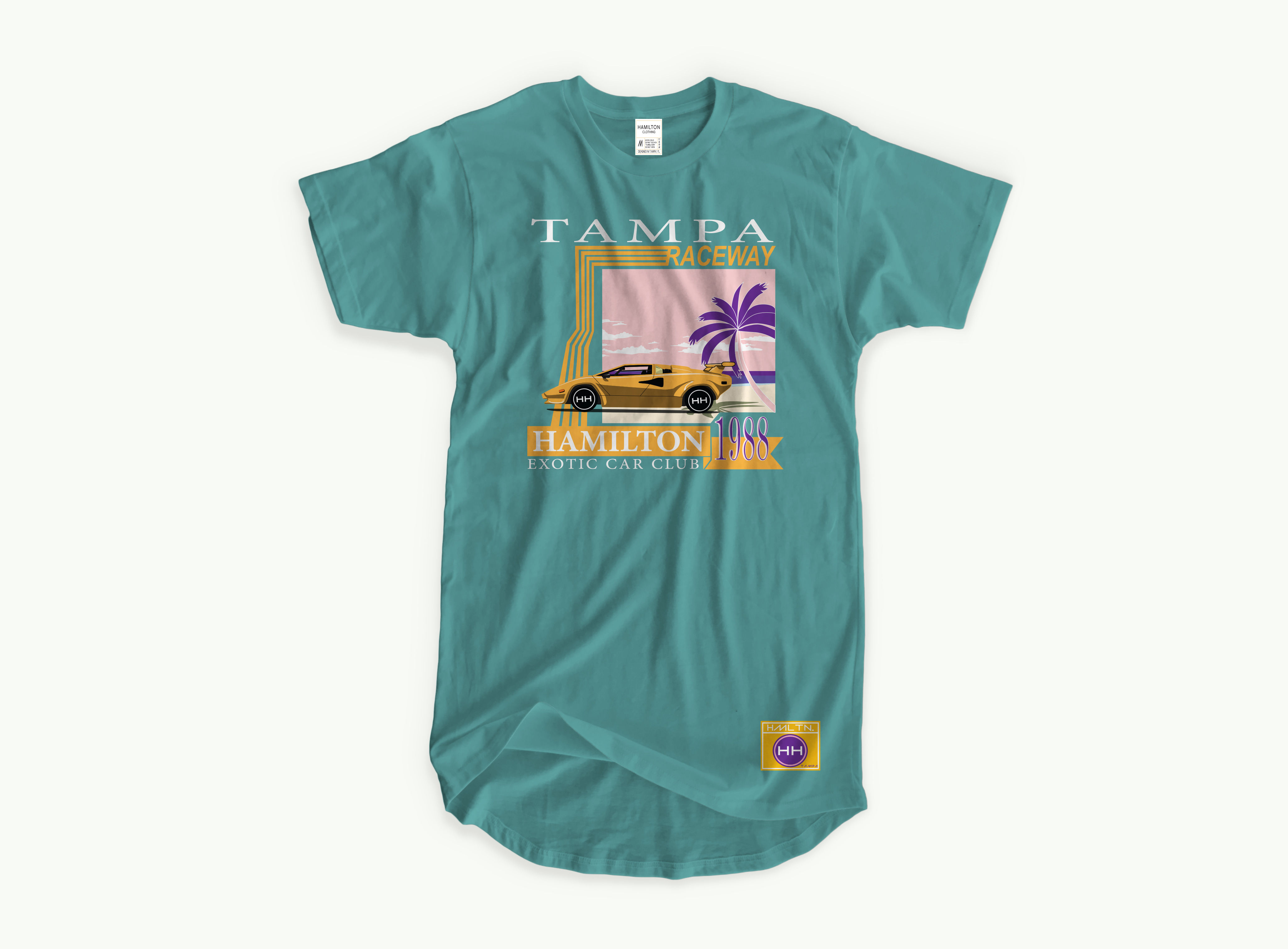 Hollywood Hamilton Clothing Hamilton Exotic Car Club 1988 tee