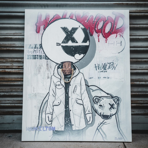 'White Hype' 1 of 3 Part Series Mixed Media Painting hollywoodhamilton