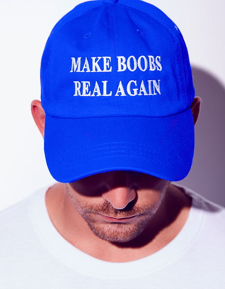 Make Boobs real again trump MAGA hat parody
