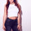 Thumbnail: hollywood hamilton clothing womens white crop top close up