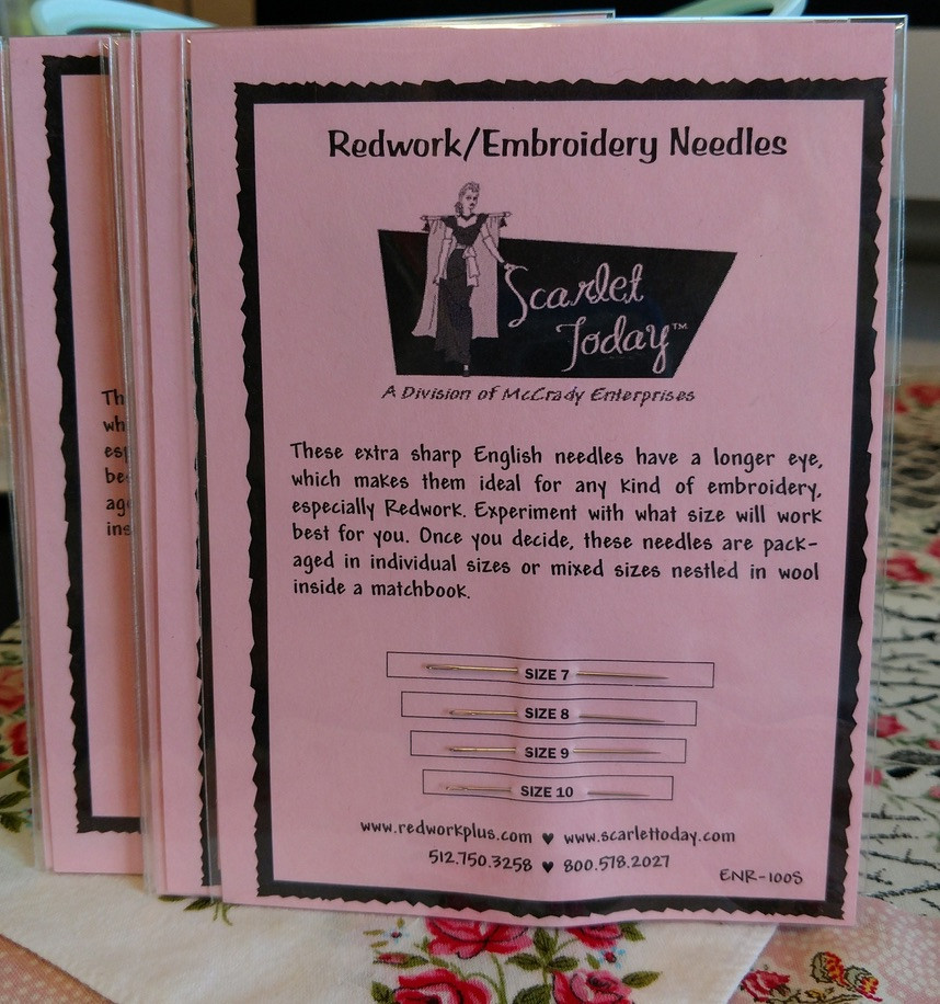 Scarlet Today Redwork/Embroidery Needle Sample Card