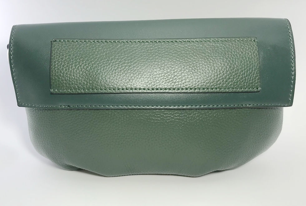 Thumbnail: Jody Leather shoulder bag with flap - 0016 Green