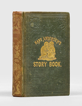 Octavo. First collected American edition, containing 27 of Hans Andersen’s stories translated into English by Mary Howitt and Charles Boner. Original green cloth, spine lettered and decorated in gilt, titles and vignette to front board gilt, decoration in blind, rear panel decorated in blind, all edges gilt. Engraved portrait frontispiece from a painting by Carl Hartmann with tissue guard, engraved title page, two full page plates, numerous decorated initials. Bookseller’s ticket to front pastedown, two near-contemporary gift inscriptions to front free endpaper. Spine faded to brown, a few old faint marks to contents, but generally clean internally. A very good copy.