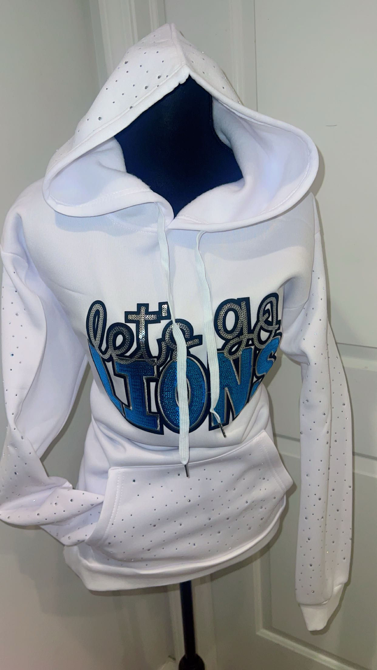 White Studded Custom Hoodie