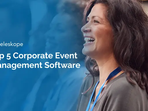 Smiling woman with event badge attending a conference