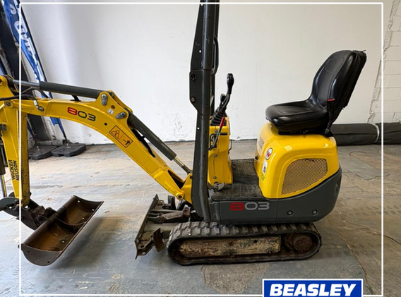 Yellow Wacka Neuson Excavator side view