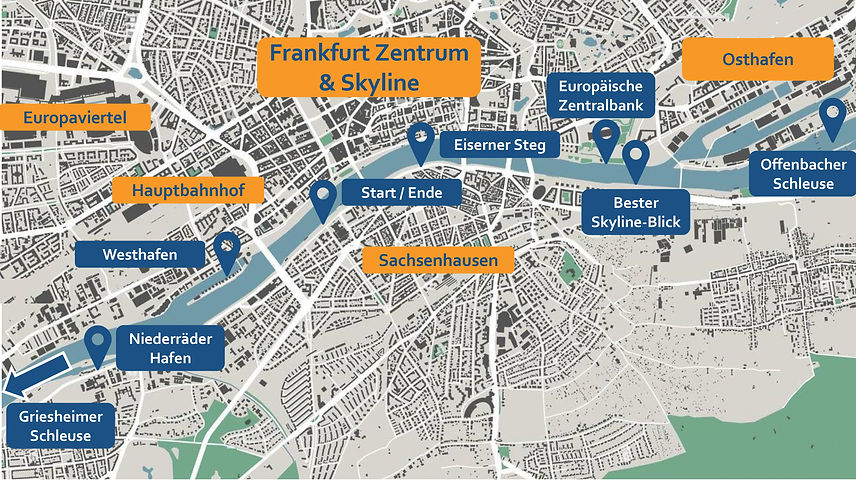 Boots-Route auf dem Main mit den wichtigsten und schönsten Sehenswürdigkeiten