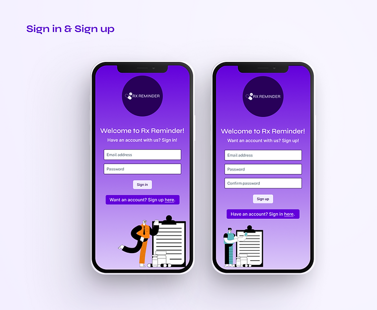 Sign in and sign up