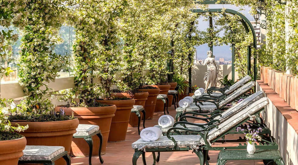 El Palace Hotel Barcelona, rooftop sun loungers