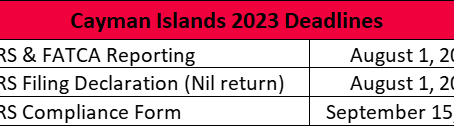 FATCA/CRS News from Cayman Islands