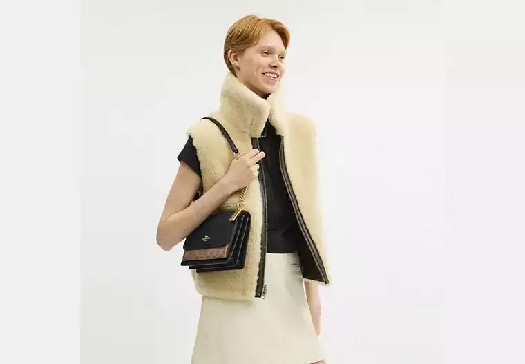 Thumbnail: Klare Crossbody Bag In Blocked Signature Canvas