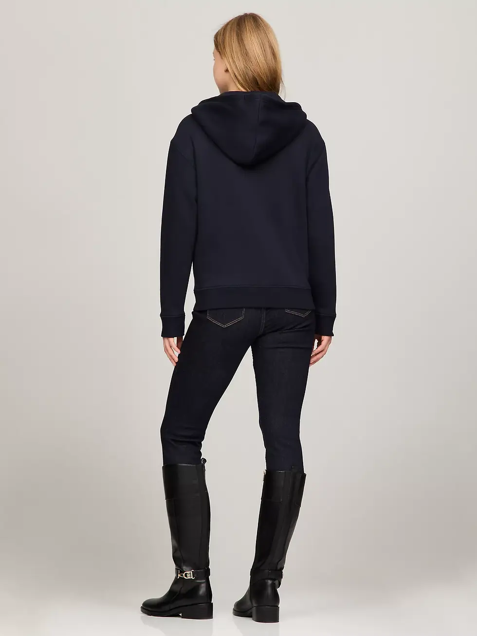 Thumbnail: Relaxed Fit Plush-Lined Zip Hoodie