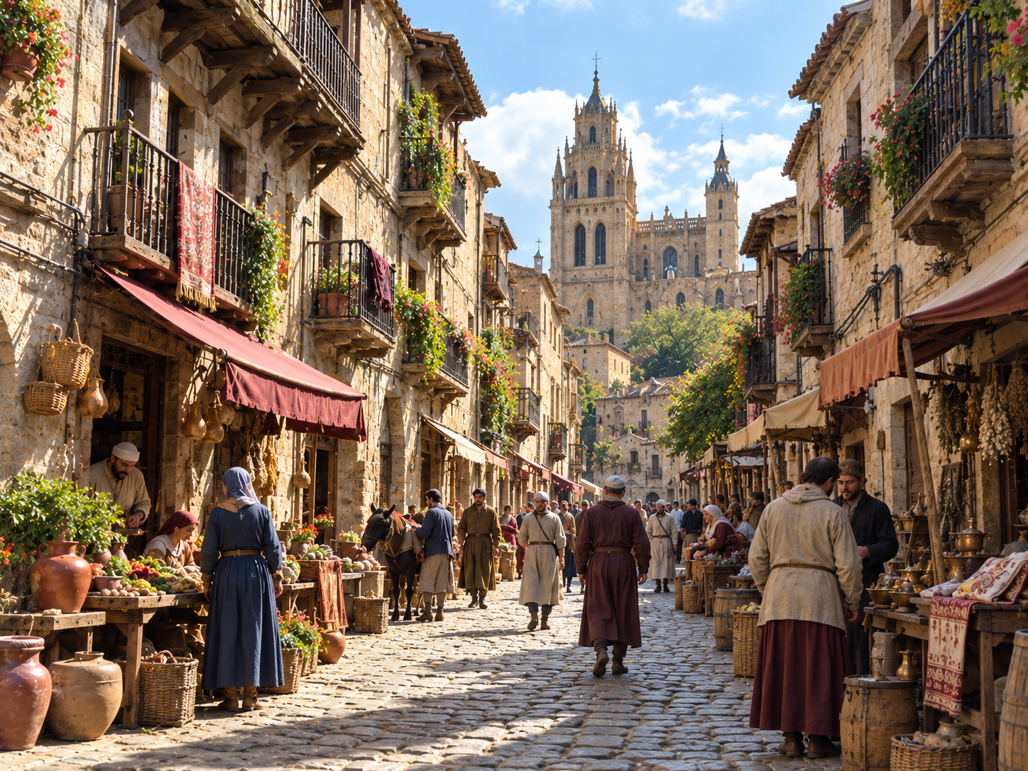 Улица средневекового еврейского квартала Испании. Историческая реконструкция.