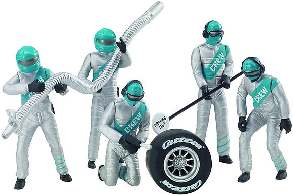 CARRERA-21133 set of 5 figures Mechanics in Silver