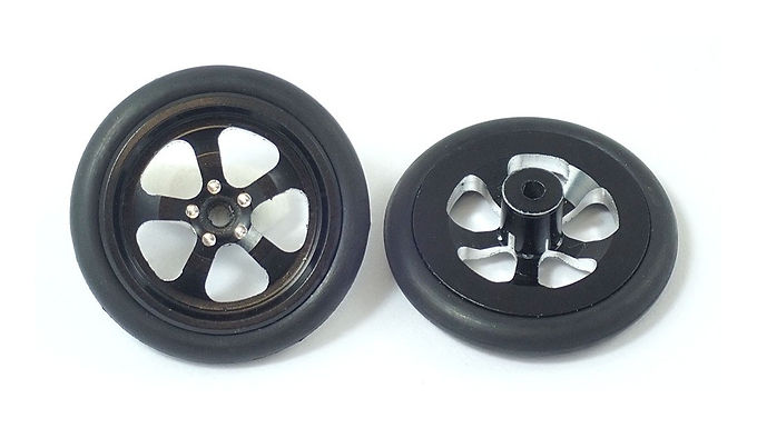 JK-TDF2Bk 5-Spoke 3D Front Drag Wheel, Black (1 pr)