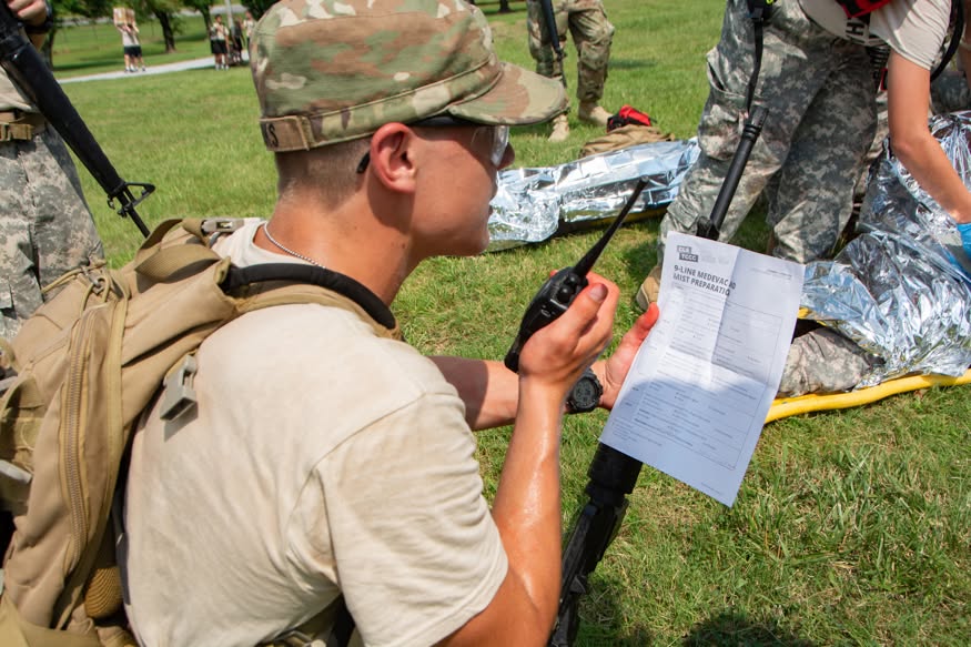 Real XMC medical scenario training at Camp Liberty
