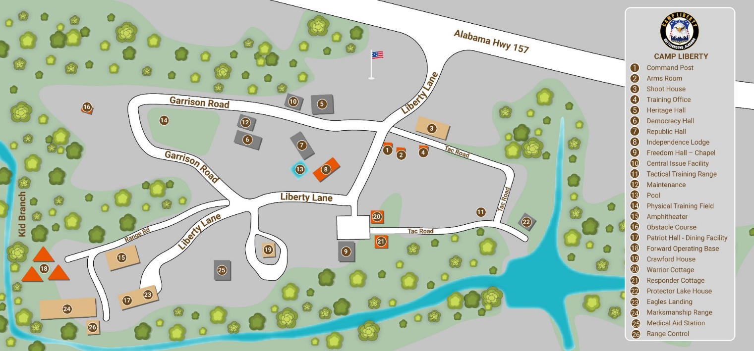 Camp Liberty campus map
