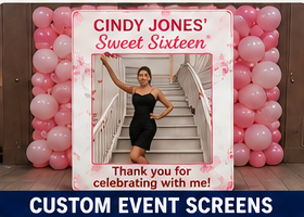 Custom photo booth event screen