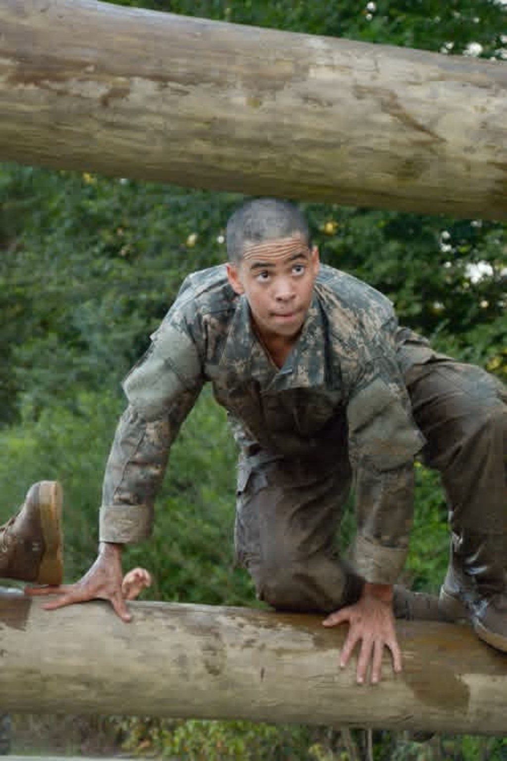 Obstacle course training at Camp Liberty
