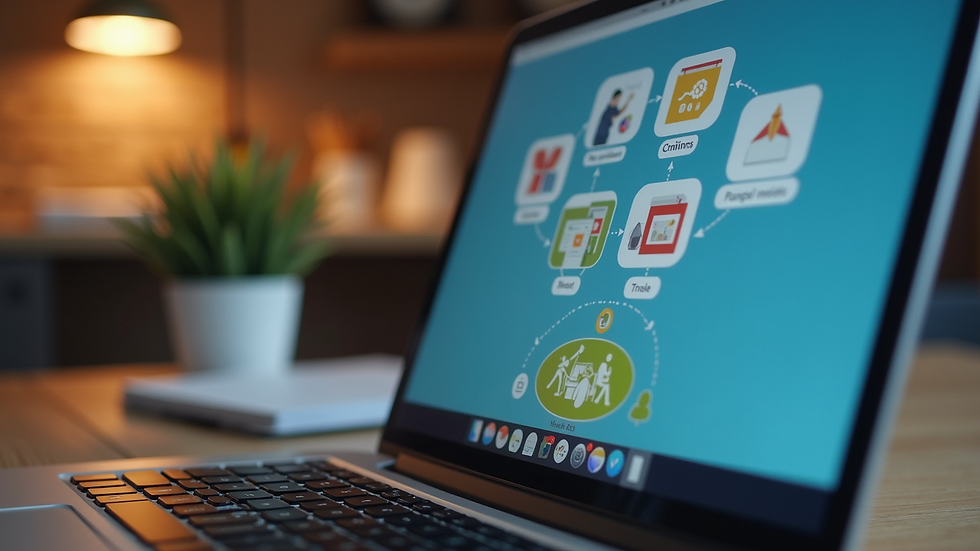 Close-up of a laptop screen showing an online tutoring session with interactive learning tools