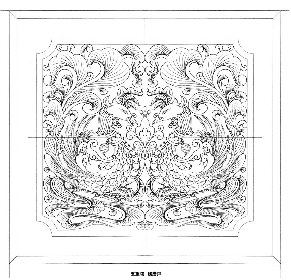 鳳凰阿吽図案