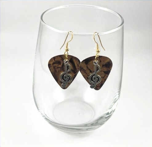 Thumbnail: Guitar Pick Earrings with Music Charms