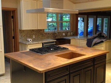 Custom Copper Counter and Integral Sink