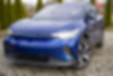 Modern subcompact electric crossover car SUV Exterior details Large size wheels Exterior o