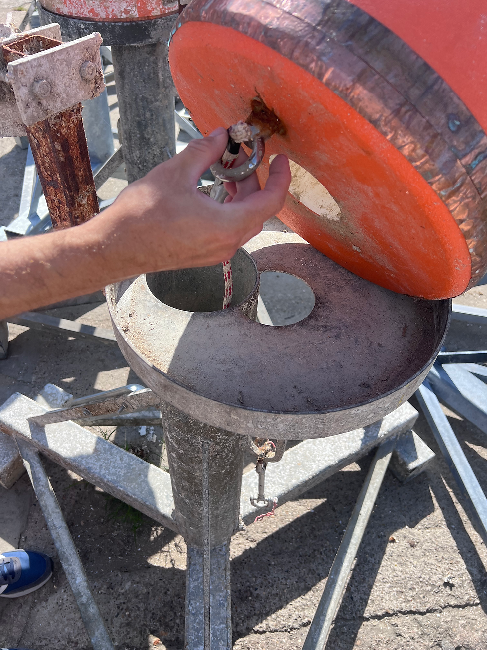 One type of anchor that they use for acoustic receivers