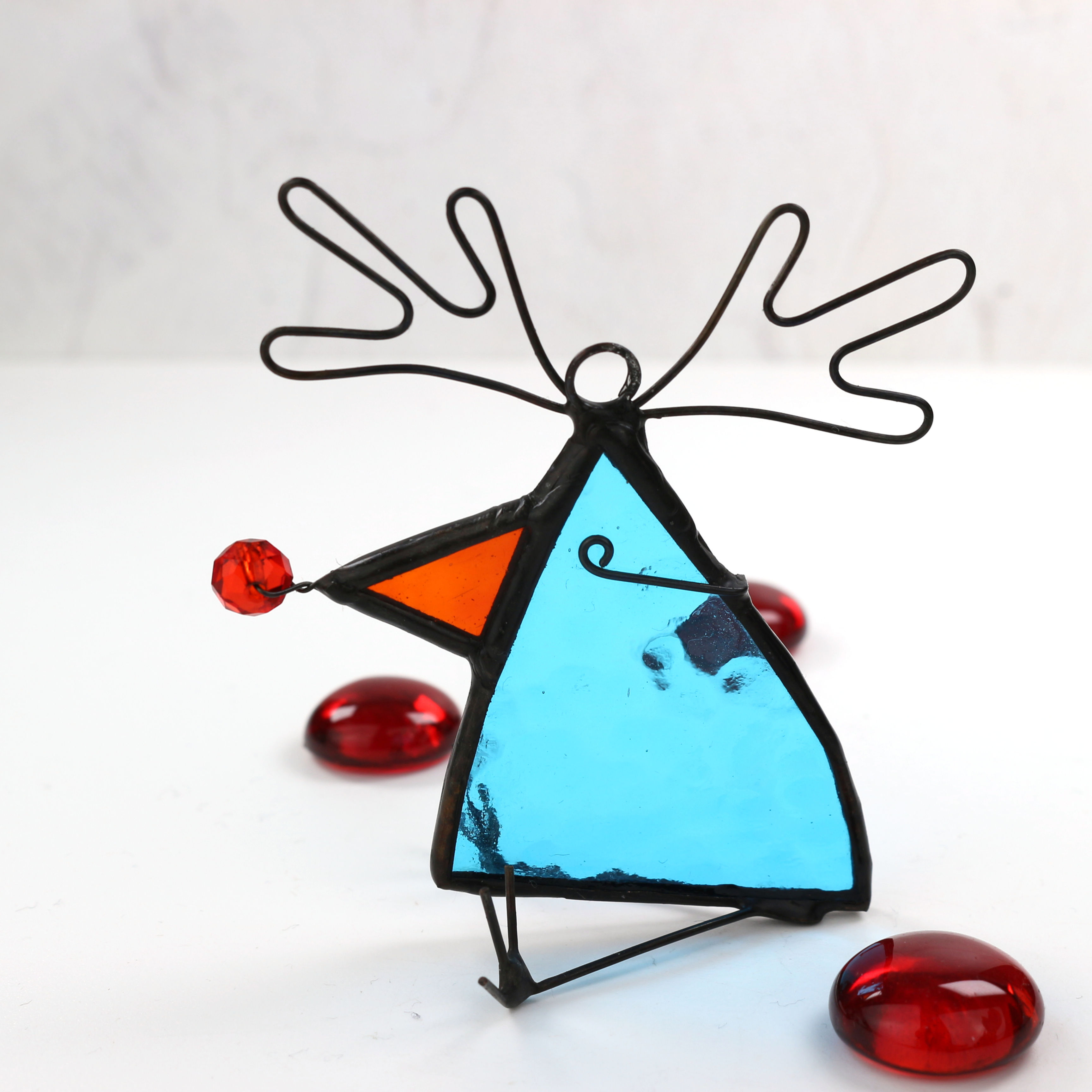 Blue Reindeer Ornament