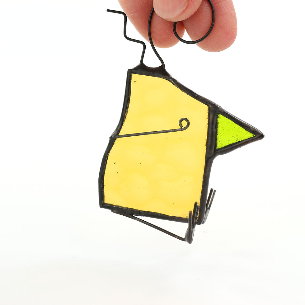 Thumbnail: Amber Yellow Stained Glass Bird