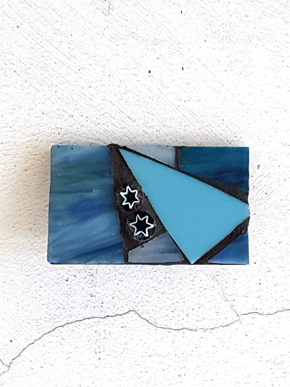 Blue Glass Mosaic Brooch