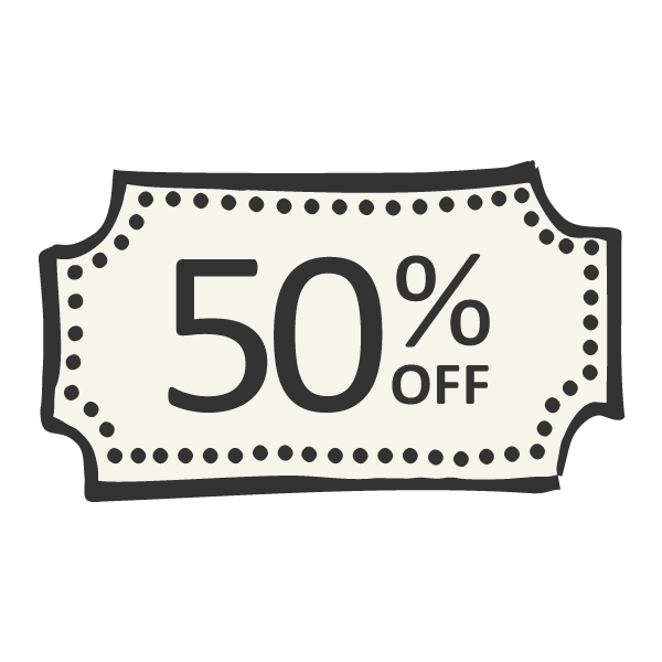 Bilhete com 50% de desconto