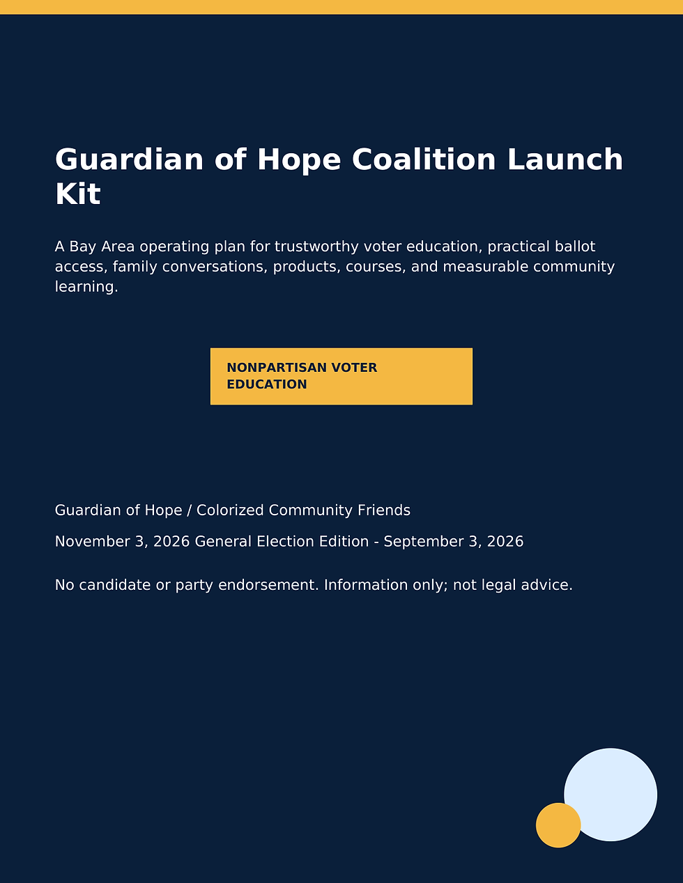Actual cover of the 19-page Guardian of Hope Coalition Launch Kit digital PDF