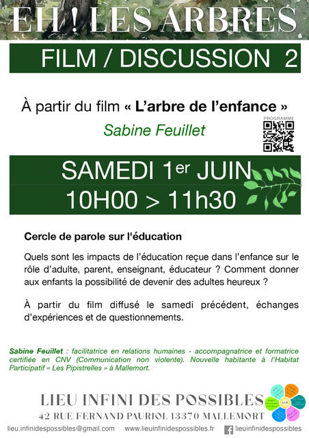 FILM DISCUSSION 2 "L'arbre de l'enfance", Cercle de parole sur l'éducation, Sabine Feuillet