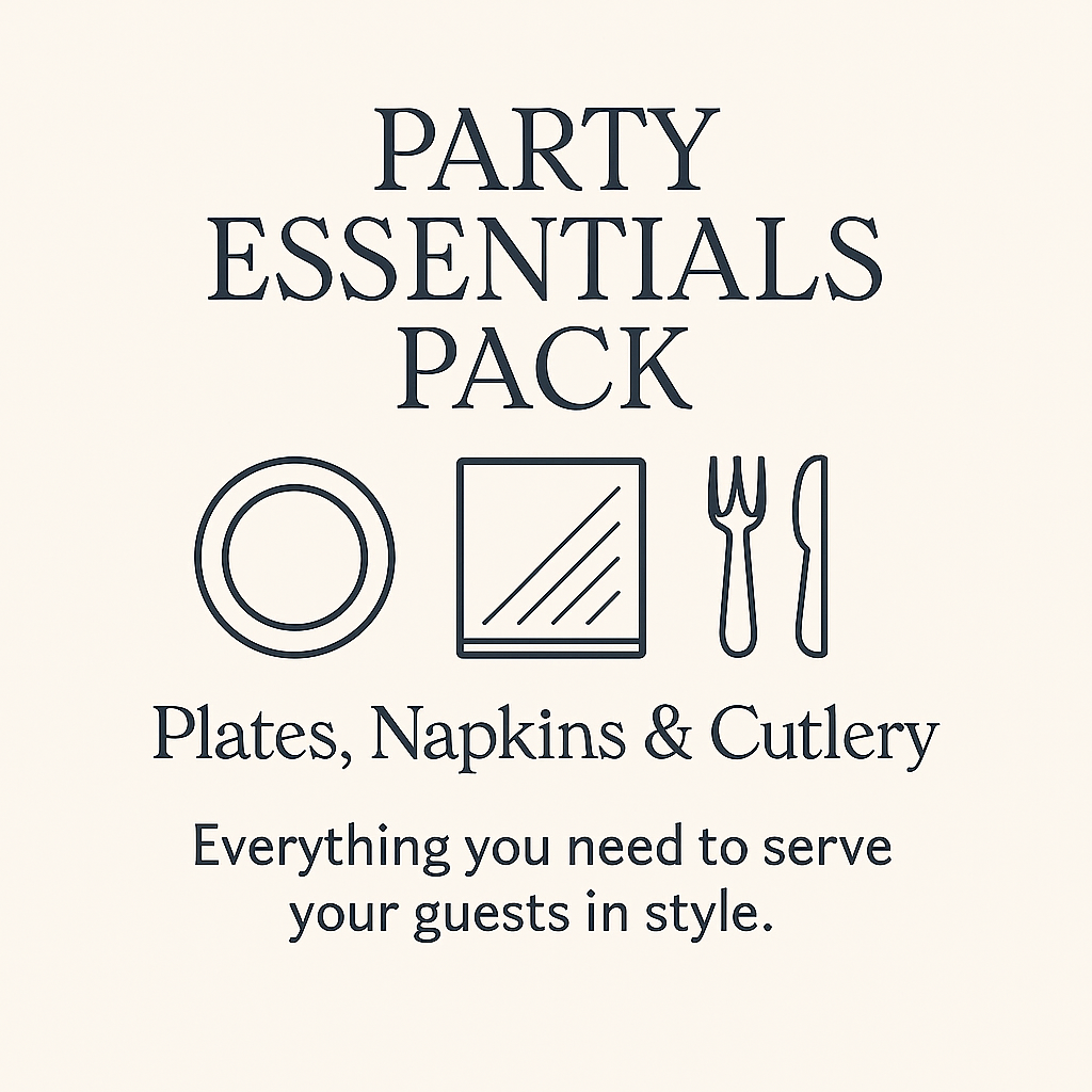 Party Essentials Pack – Plates, Napkins & Cutlery