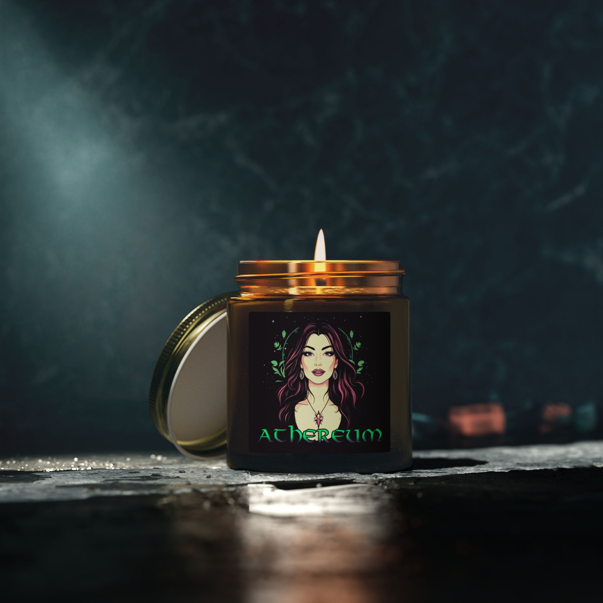 Scented Candle — 4oz/9oz Jar with Athereum Witch Label