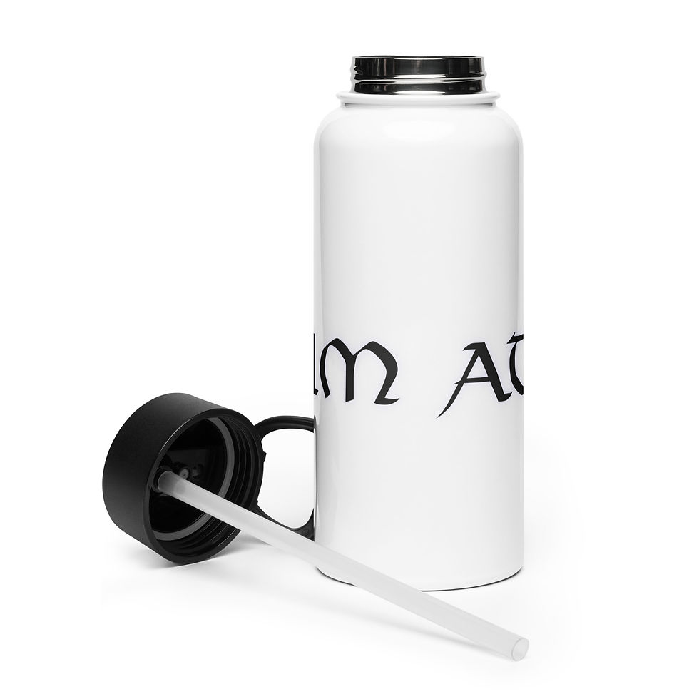 Thumbnail: Stainless steel water bottle with a straw lid