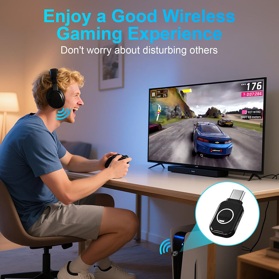 Thumbnail: ZIOCOM USB-C Adapter for with APTX Low PS5, 5.3 Dongle Bluetooth Latency