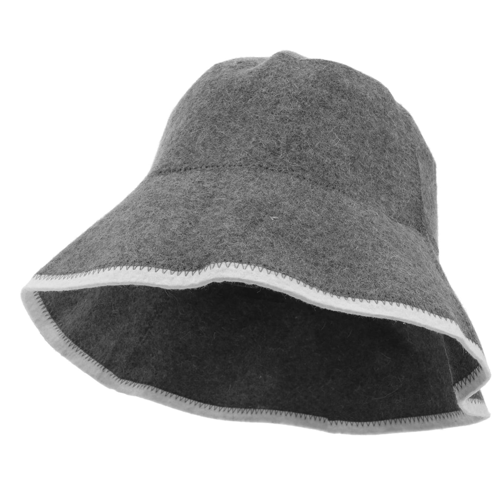 Kisangel Wool Sauna Hat, Organic Fisherman�s Felt Hat for Men (Grey)