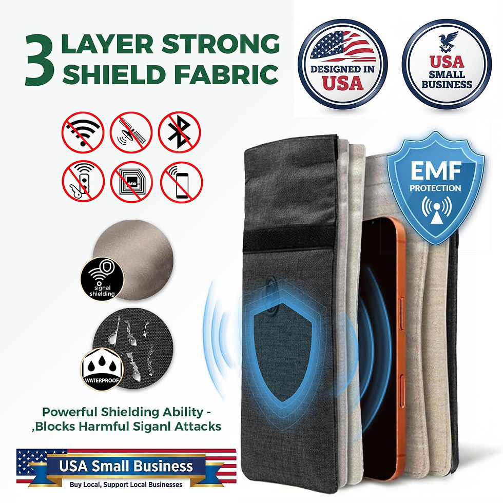 Thumbnail: 2 Faraday For Cell Phone Blocker Case Pack Bags EMF Blue Protection Size
