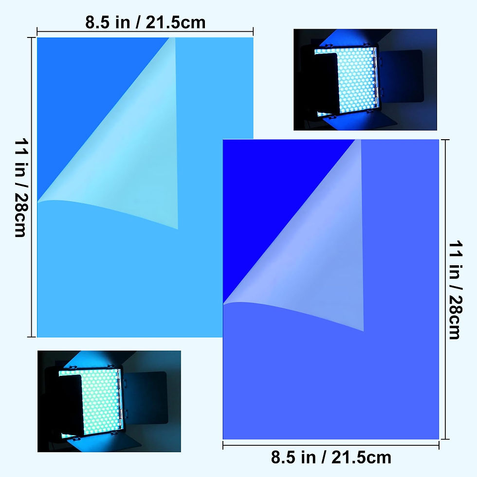 Thumbnail: Gel Light Filter, 10 Pcs Transparent Lighting Film, Blue Theme for Photography