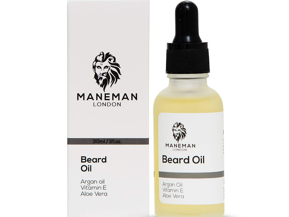Maneman London Unscented Beard Oil, Organic Jojoba & Argan, 30ml
