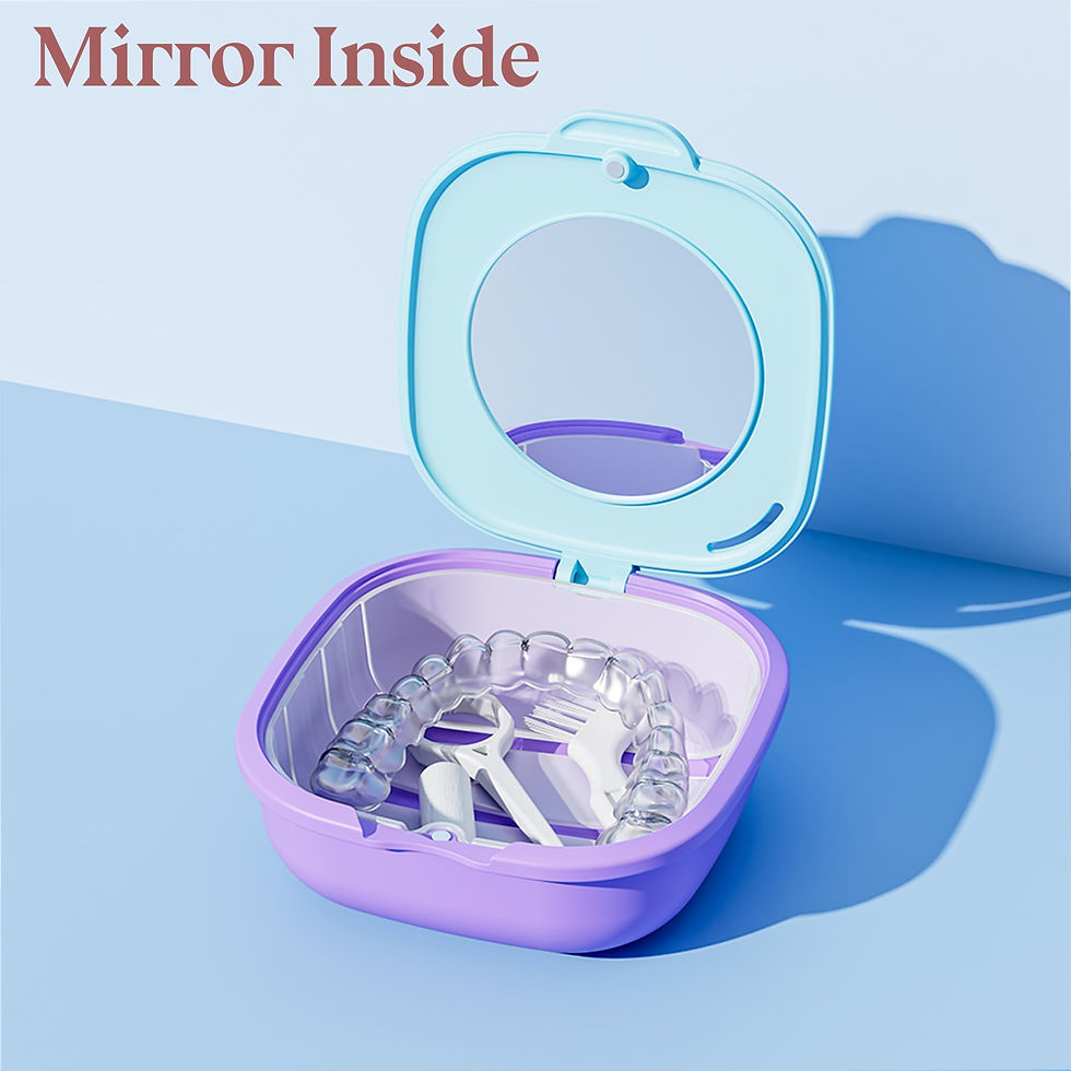 Thumbnail: HyJeryty Case with & Vent Orthodontic Beige Retainer Mirror Closure Dental