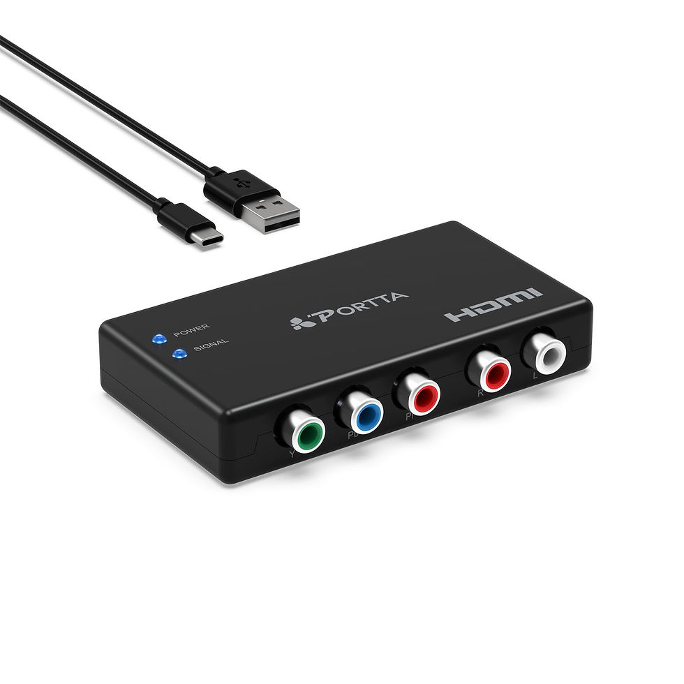 Thumbnail: Portta RCA to HDMI Converter, 5 RCA YPbPr to HDMI for PS2/PS3/Wii, Xbox 360