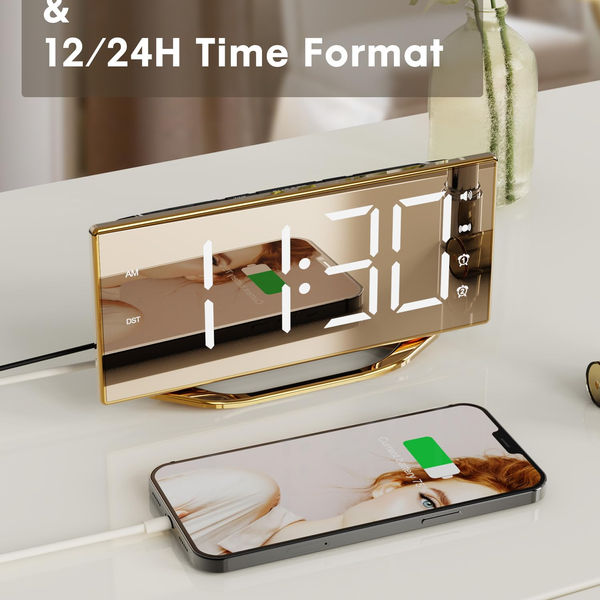 Thumbnail: Loud Clock for Heavy Sleeper, Display with Bed Shaker Hard of Clock,Phone Senior