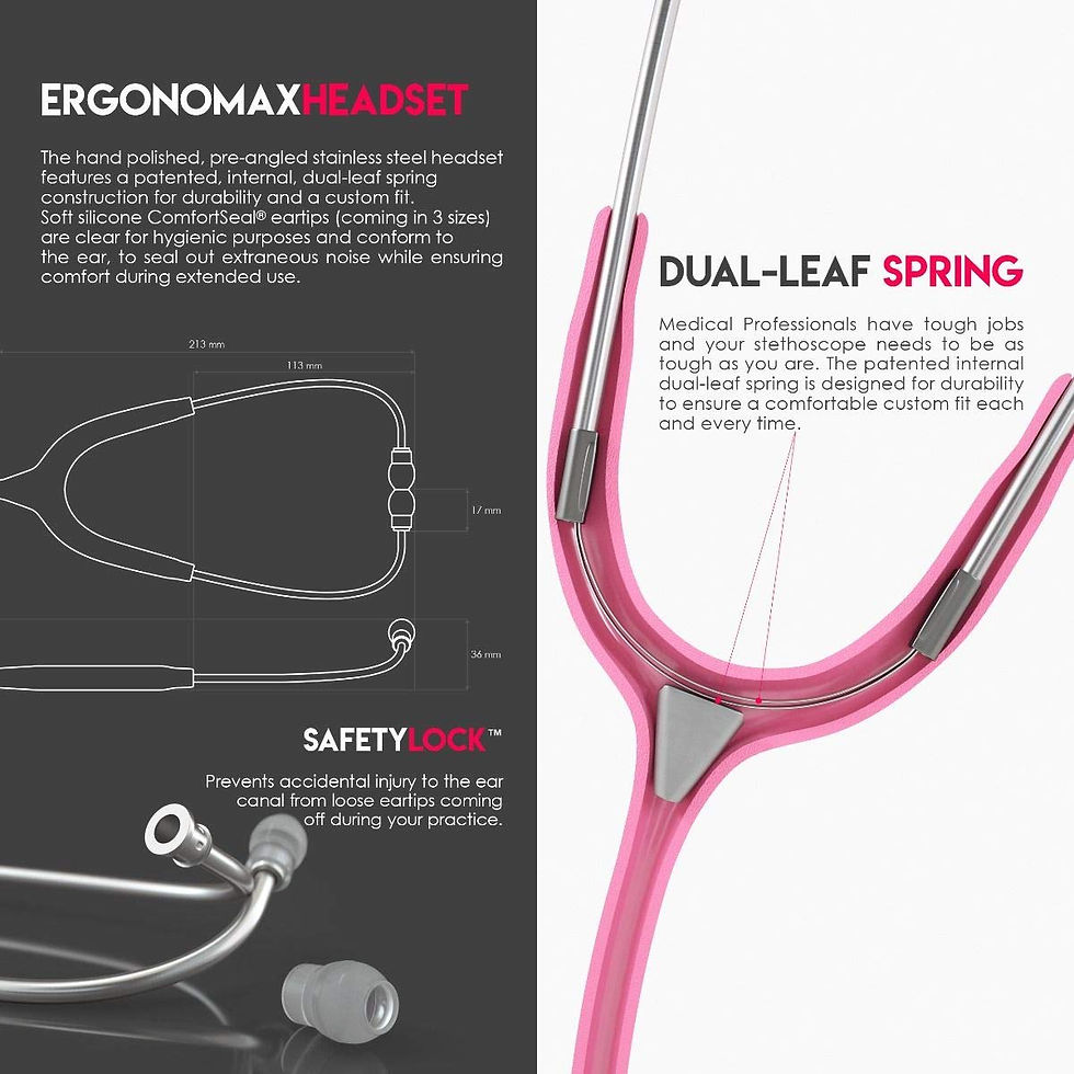 Thumbnail: MDF One Steel Stethoscope, Adult, Tube, Silver Chestpieces-Headset, Instruments,